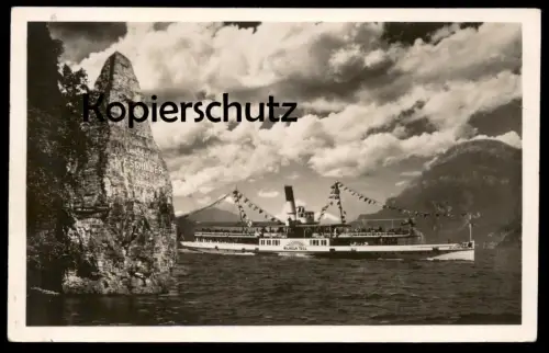 ALTE POSTKARTE VIERWALDSTÄTTERSEE SCHILLERSTEIN Schiff Dampfer Wilhelm Tell Steamer bateau à vapeur postcard cpa AK