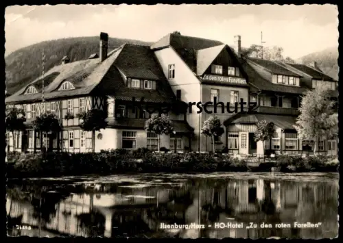 ÄLTERE POSTKARTE ILSENBURG HARZ HO-HOTEL ZU DEN ROTEN FORELLEN cpa postcard Ansichtskarte AK