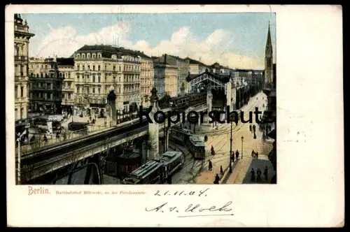 ALTE POSTKARTE BERLIN HOCHBAHNHOF BÜLOWSTRASSE AN DER POTSDAMERSTRASSE Strassenbahn train tram tramway Ansichtskarte AK