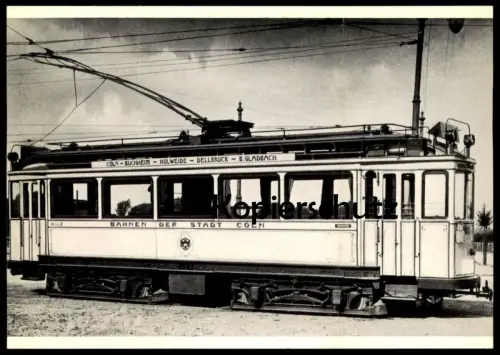 ÄLTERE POSTKARTE BILDSERIE VORORTBAHN KÖLN ERSTE VIERACHSIGE SERIE VORORTBAHNTRIEBWAGEN BAUJAHR 1906 BUCHHEIM HOLWEIDE
