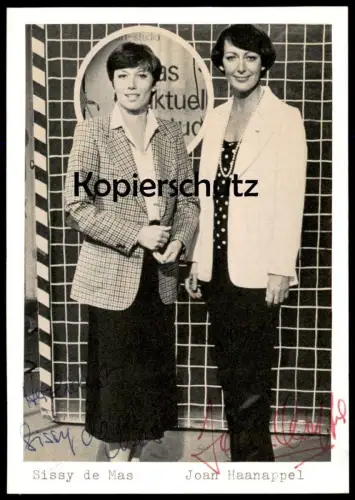 ALTE AUTOGRAMMKARTE DAS AKTUELLE SPORTSTUDIO SPORTSCHAU AUTOGRAMM SISSY DE MAS JOAN HAANAPPEL ice skating Studio Karte