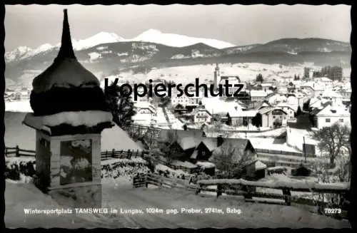 ÄLTERE POSTKARTE WINTERSPORTPLATZ TAMSWEG IM LUNGAU GEGEN PREBER SALZBURG Winter Hiver Snow Schnee AK cpa postcard