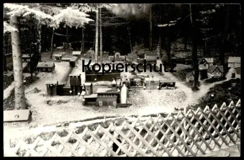 ÄLTERE POSTKARTE BOCKAU IM ERZGEBIRGE BOCKAUER POCHWERK IN MINIATUR Modell-Schau miniature Ansichtskarte cpa AK postcard