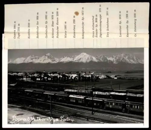 ALTE FOTO POSTKARTE POPRAD VELKA VYS. TATRY Hohe Tatra Deutschendorf Bahnhof station gare Zug train AK cpa postcard