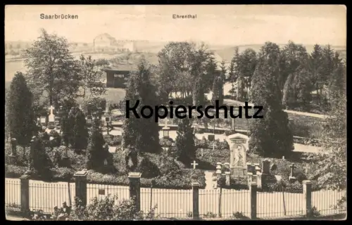ALTE POSTKARTE SAARBRÜCKEN EHRENTHAL EHRENTAL Friedhof cementery cimetière postcard Ansichtskarte AK cpa