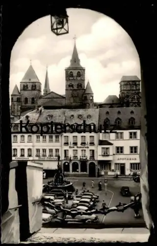 ÄLTERE POSTKARTE TRIER MARKT UND DOM Marktplatz old cars Autos Ansichtskarte postcard cpa AK