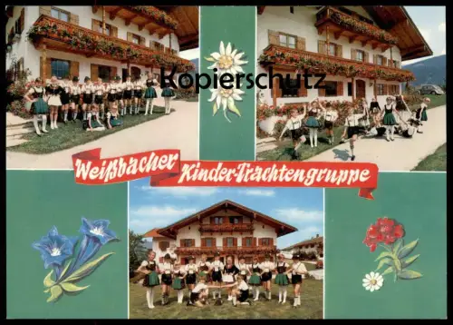ÄLTERE POSTKARTE WEISSBACHER KINDER-TRACHTENGRUPPE Weißbach Schneizlreuth Tracht children dancing traditional costume
