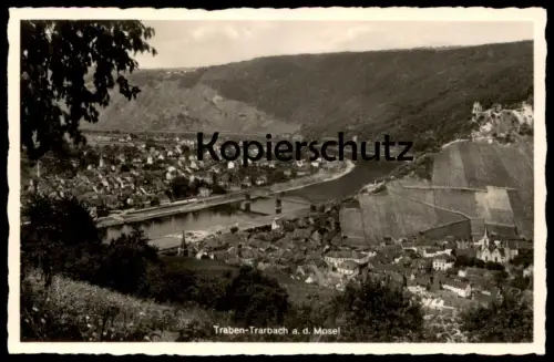 ALTE POSTKARTE TRABEN-TRARBACH AN DER MOSEL PANORAMA GESAMTANSICHT TOTALANSICHT TOTAL cpa AK Ansichtskarte postcard