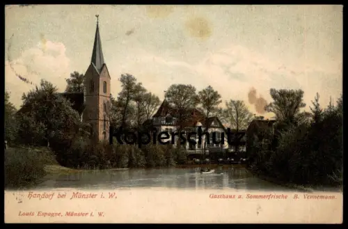 ALTE POSTKARTE HANDORF BEI MÜNSTER IN WESTFALEN GASTHAUS U. SOMMERFRISCHE B. VENNEMANN cpa postcard Ansichtskarte AK