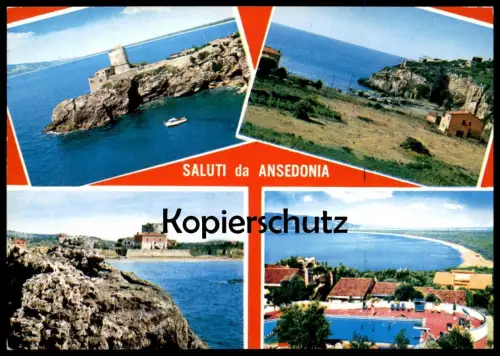 ÄLTERE POSTKARTE SALUTI DA ANSEDONIA COSTA D'ARGENTO ORBETELLO Cartolina Ansichtskarte cpa AK postcard