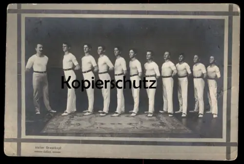 ALTE POSTKARTE AALEN TURNVEREIN TURNER TURNERRIEGE VERFASSER BESCHREIBT TURNVEREIN Gymnasts cpa Ansichtskarte postcard