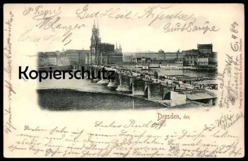 ALTE POSTKARTE DRESDEN PANORAMA 1898 Totalansicht Total Gesamtansicht cpa postcard Ansichtskarte AK