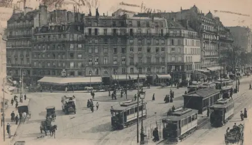 ALTE POSTKARTE PARIS PLACE DE RENNES RUE DE RENNES BOULEVARD DU MONTPARNASSE Ansichtskarte postcard cpa AK