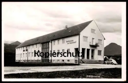 ALTE POSTKARTE ROSENHEIM BERUFSFACHSCHULE DER HOLZWIRTSCHAFT Holz Schule VW Käfer Ansichtskarte postcard cpa AK