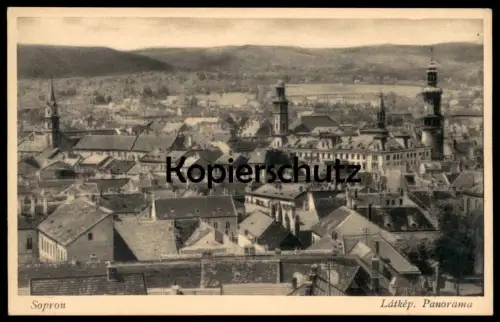 ALTE POSTKARTE SOPRON LÁTKÉP PANORAMA Hungary Ungarn AK cpa postcard Ansichtskarte