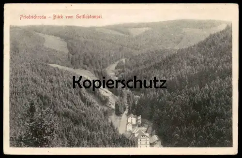ALTE POSTKARTE FRIEDRICHRODA BLICK VOM GOTTLOBTEMPEL 1913 PANORAMA postcard Ansichtskarte cpa AK