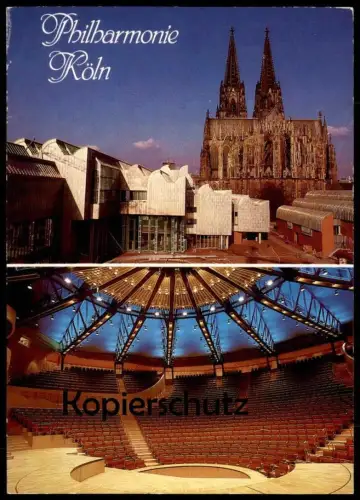 ÄLTERE POSTKARTE KÖLN KÖLNER PHILHARMONIE SAAL DOM Theater theatre postcard cpa Ansichtskarte AK