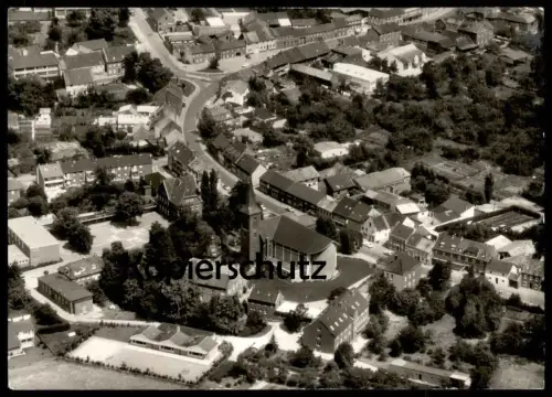 ÄLTERE POSTKARTE HÜCKELHOVEN ST. LAMBERTUS HAUS HÜCKELHOVEN LUFTBILD FLIEGERAUFNAHME Ansichtskarte postcard cpa AK