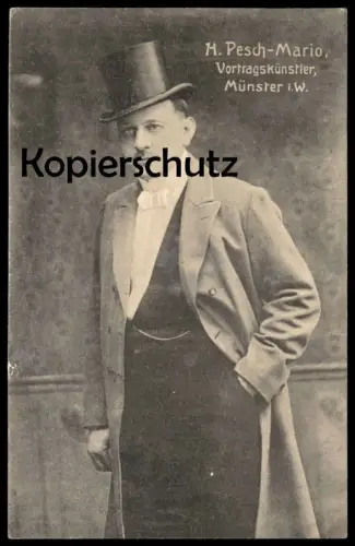 ALTE POSTKARTE MÜNSTER I. W. PESCH MARIO HUMORIST VORTRAGSKÜNSTLER Schauspieler actor Humor humour cpa AK