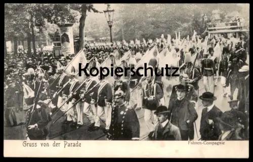 ALTE POSTKARTE BERLIN GRUSS VON DER PARADE FAHNEN-COMPAGNIE Militär military Soldaten postcard Ansichtskarte AK cpa