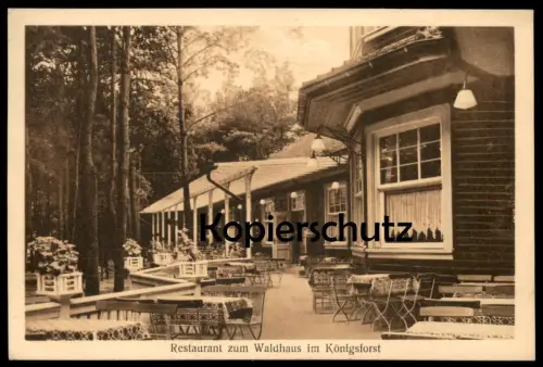 ALTE POSTKARTE RESTAURANT ZUM WALDHAUS IM KÖNIGSFORST KÖLN INH. WILH. ZASS Cöln Ansichtskarte AK cpa postcard
