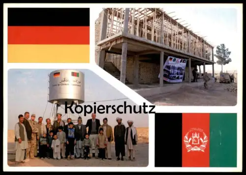 ÄLTERE FELDPOST POSTKARTE DEUTSCH-AFGHANISCHE FREUNDSCHAFT BUNDESWEHR AFGHANISTAN FLAGGE Ansichtskarte cpa AK postcard