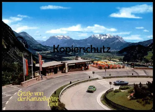 ÄLTERE POSTKARTE GRÜSSE VON DER KANZELKEHRE TIROL ACHENSEESTRASSE RASTHAUS Opel Fiat postcard Ansichtskarte cpa AK