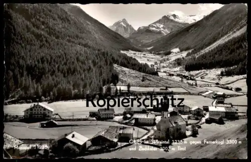 ÄLTERE POSTKARTE GRIES IM SELLRAINTAL 1238 M GEGEN FERNERKOGL 3300 M UND ZISCHKELES 3007 M TIROL SELLRAIN SELLREIN AK
