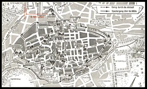 ÄLTERE KARTE GOSLAR GÄSTEHAUS GARNI ELISABETH MÖLLER SCHIEFERWEG STADTPLAN MAP Karte postcard cpa Ansichtskarte AK