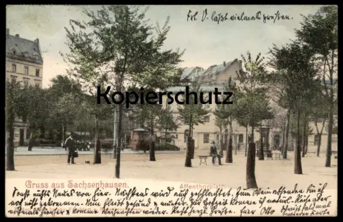 ALTE POSTKARTE GRUSS AUS SACHSENHAUSEN AFFENTHORPLATZ Frankfurt Affentorplatz Affentor cpa Ansichtskarte postcard AK