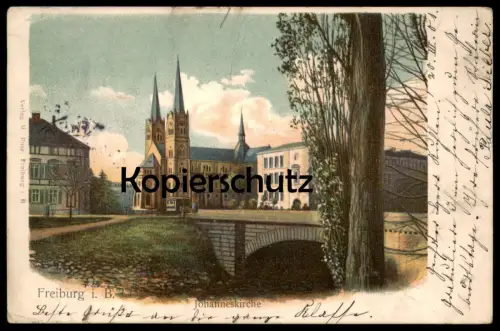 ALTE POSTKARTE FREIBURG BREISGAU JOHANNESKIRCHE St. Johann Kirche church église Ansichtskarte cpa postcard AK