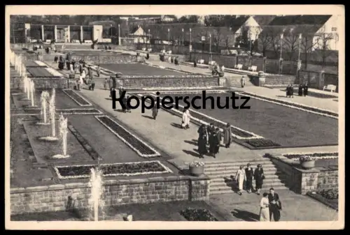 ALTE POSTKARTE GRUGA-ESSEN FARBENTERRASSEN Ehepaar couple Ansichtskarte cpa postcard AK