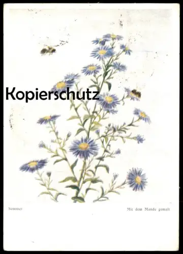 ÄLTERE POSTKARTE SOMMER MIT DEM MUNDE GEMALT Peint à la bouche R. de Vos Hummel Biene bee bumblebee le bourdon postcard
