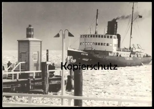 ALTE KARTE EISBRECHER STETTIN CUXHAVEN ALTE LIEBE ST. PETRI IM RAUHREIF Schiff Dampfer Klappkarte postcard cpa AK Foto