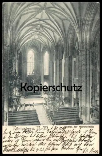 ALTE POSTKARTE KÖNIGSBERG NEUMARK INNERES DER MARIENKIRCHE 1899 Kirche Chojna church église postcard cpa AK