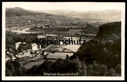 ALTE POSTKARTE TETSCHEN-BODENBACH AN DER ELBE DECIN Frachtschiff Czech cargo ship postcard Ansichtskarte cpa AK