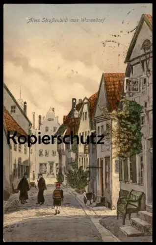 ALTE KÜNSTLER POSTKARTE ALTES STRASSENBILD AUS WARENDORF Schuljunge Junge Ansichtskarte AK cpa postcard