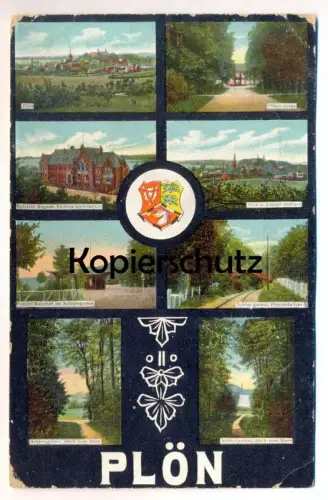 ALTE POSTKARTE PLÖN KAISERIN AUGUSTE VICTORIA GYMNASIUM PRINZENHAUS PRINZEN BAHNHOF IM SCHLOSSGARTEN PRINZENBRÜCKE AK