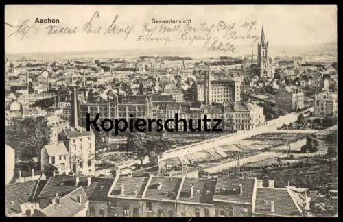 ALTE POSTKARTE AACHEN GESAMTANSICHT PANORAMA TOTAL Eisenbahn Eisenbahnlinie postcard AK Ansichtskarte cpa