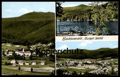 ÄLTERE POSTKARTE BODENMAIS BAYERISCHER WALD ARBERSEE MIT ARBER Bayern postcard Ansichtskarte cpa AK