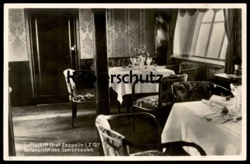 ALTE POSTKARTE LUFTSCHIFF GRAF ZEPPELIN LZ 127 SPEISESAAL FRIEDRICHSHAFEN 1930 airship dirigeable dirigible postcard cpa