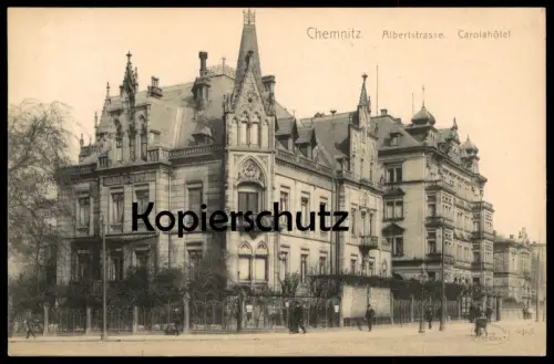 ALTE POSTKARTE CHEMNITZ ALBERTSTRASSE CAROLAHOTEL HOTEL postcard AK Ansichtskarte cpa