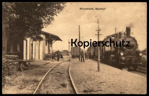 ALTE POSTKARTE RÖNNEBECK BAHNHOF DAMPFLOK Bremen Blumenthal station gare steam engine postcard AK cpa Ansichtskarte