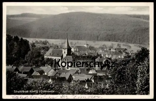 ALTE POSTKARTE STAHLBAD KÖNIG IM ODENWALD PANORAMA 1934 Totalansicht Total Gesamtansicht Ansichtskarte cpa postcard AK