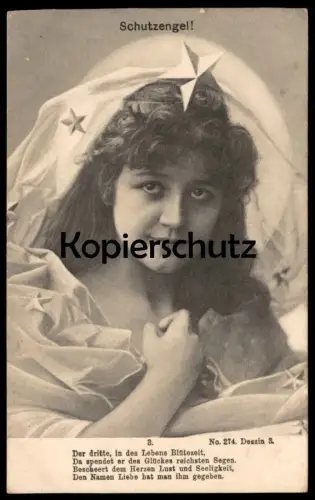ALTE POSTKARTE SCHUTZENGEL BLÜTEZEIT LEBEN LIEBE ENGEL KIND angel ange Mädchen enfant girl Ansichtskarte AK postcard cpa