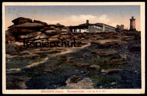 ALTE POSTKARTE BROCKEN HARZ BROCKENHOTEL FERNSPRECHER AMT SCHIERKE Ansichtskarte postcard cpa AK