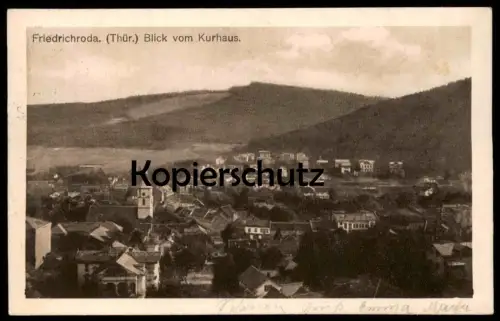 ALTE POSTKARTE FRIEDRICHRODA THÜRINGEN BLICK VOM KURHAUS 1915 PANORAMA Gesamtansicht Totalansicht Total Ansichtskarte