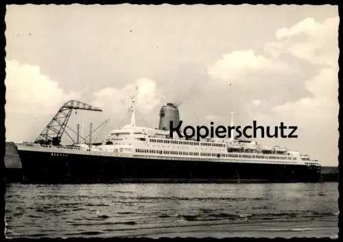 ÄLTERE POSTKARTE VIERSCHRAUBEN-TS BREMEN DAMPFER NORDDEUTSCHER LLYOD KRAN crane grue steam boat Ansichtskarte postcard