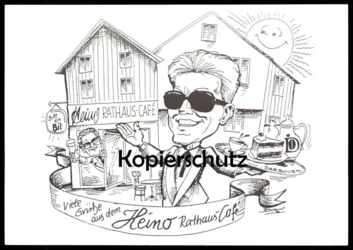 ÄLTERE POSTKARTE BAD MÜNSTEREIFEL VIELE GRÜSSE AUS DEM HEINO RATHAUS-CAFÉ AUTOGRAMM DARBOVEN BITBURGER autograph AK cpa