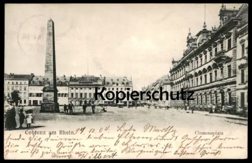 ALTE POSTKARTE COBLENZ AM RHEIN CLEMENSPLATZ KINDER 1904 Koblenz Ansichtskarte cpa postcard AK